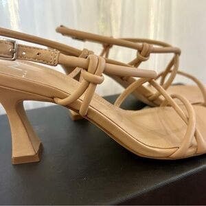 Marc Fisher Leather Strappy Slingback Square Toe Sandals Heels NEW Size 6